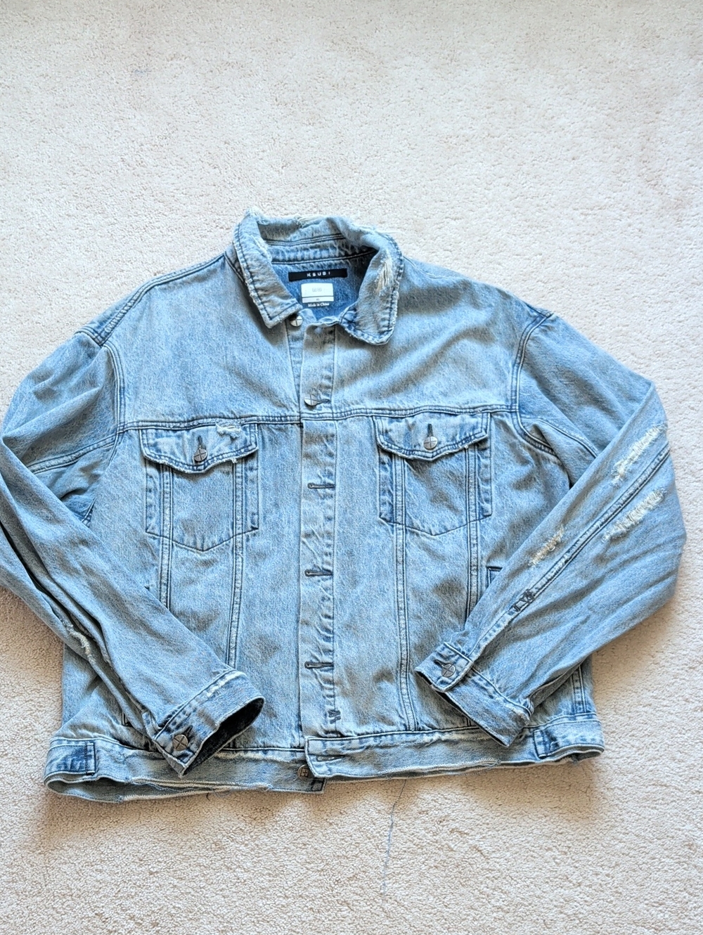 Ksubi Oh G Distressed Denim Jacket Size XL